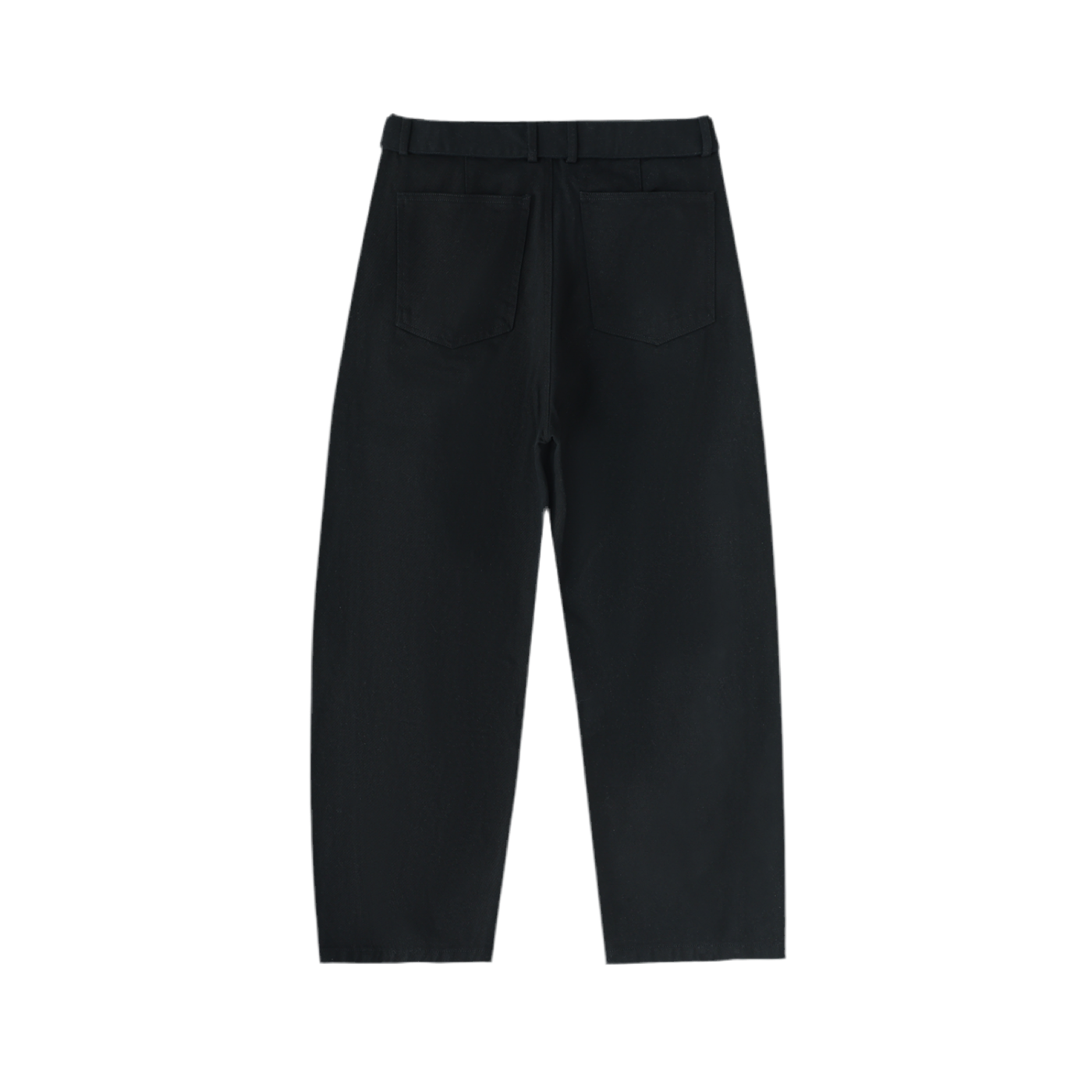 BELTED BLACK TROUSERS