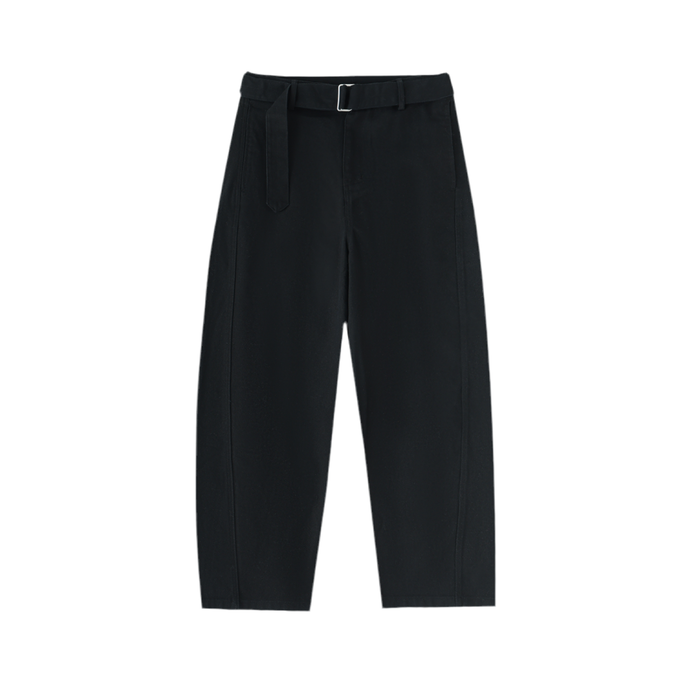 BELTED BLACK TROUSERS