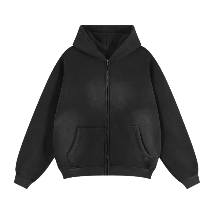 ZIP THROUGH BOXY FIT HOODIE