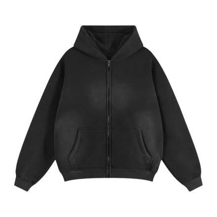 ZIP THROUGH BOXY FIT HOODIE